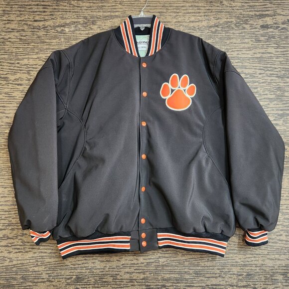 Vintage DeLong Clemson Tigers Varsity Satin Letter Letterman Jacket Men's 2XL - Picture 1 of 8